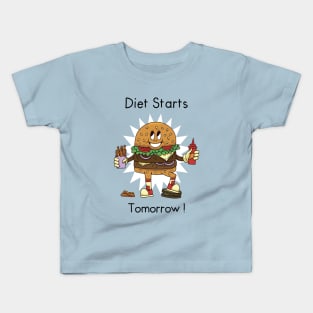 Diet Starts Tomorrow Burger Kids T-Shirt